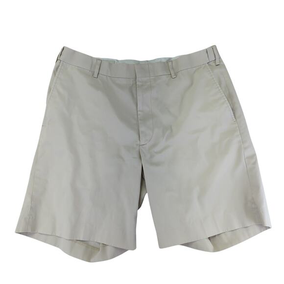 Orvis‎ Tan Cream Khaki Shorts Chino Flat Front Men's Size 36 - Picture 1 of 5
